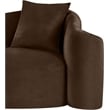 Bowery Hill Contemporary Rich Curves Brown Durable Velvet Sofa