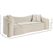 Bowery Hill Contemporary Rich Curves Cream Durable Velvet Sofa