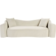 Bowery Hill Contemporary Rich Curves Cream Durable Velvet Sofa