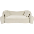 Bowery Hill Contemporary Rich Curves Cream Durable Velvet Sofa