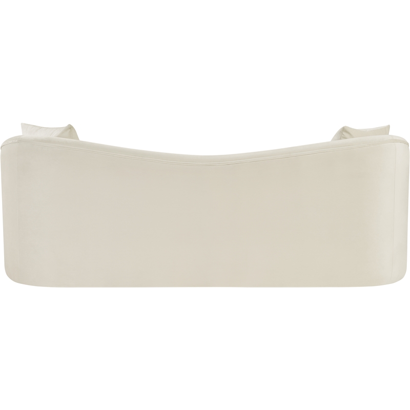 Bowery Hill Contemporary Rich Curves Cream Durable Velvet Sofa