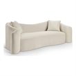 Bowery Hill Contemporary Rich Curves Cream Durable Velvet Sofa