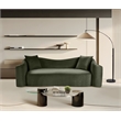 Bowery Hill Contemporary Rich Curves Green Durable Velvet Sofa