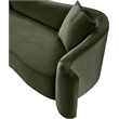 Bowery Hill Contemporary Rich Curves Green Durable Velvet Sofa