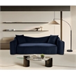 Bowery Hill Contemporary Rich Curves Navy Durable Velvet Sofa