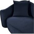 Bowery Hill Contemporary Rich Curves Navy Durable Velvet Sofa