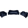 Bowery Hill Contemporary Rich Curves Navy Durable Velvet Sofa