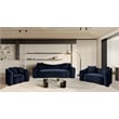 Bowery Hill Contemporary Rich Curves Navy Durable Velvet Sofa