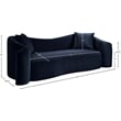 Bowery Hill Contemporary Rich Curves Navy Durable Velvet Sofa