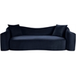 Bowery Hill Contemporary Rich Curves Navy Durable Velvet Sofa