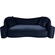 Bowery Hill Contemporary Rich Curves Navy Durable Velvet Sofa