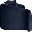 Bowery Hill Contemporary Rich Curves Navy Durable Velvet Sofa