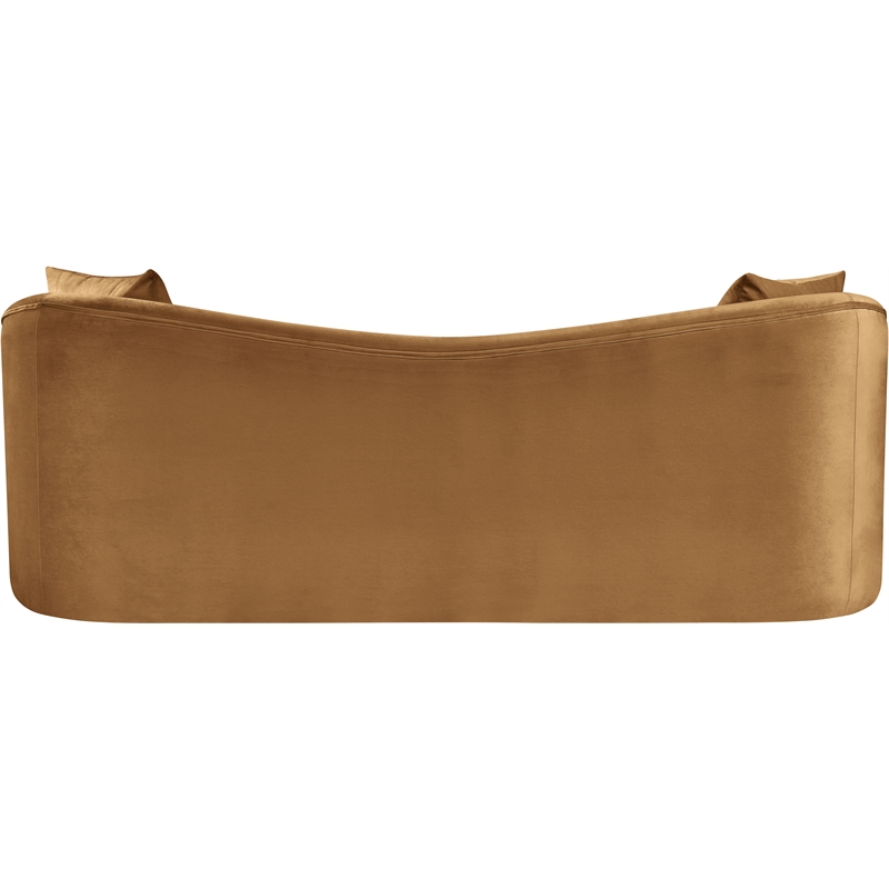 Bowery Hill Contemporary Rich Curves Saddle Durable Velvet Sofa