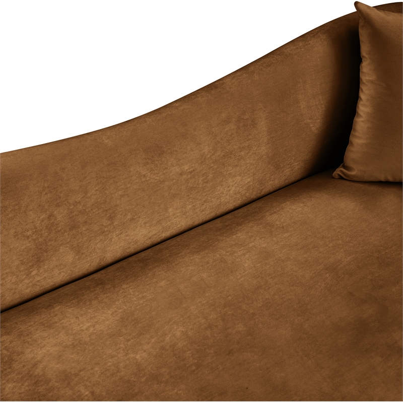Bowery Hill Contemporary Rich Curves Saddle Durable Velvet Sofa