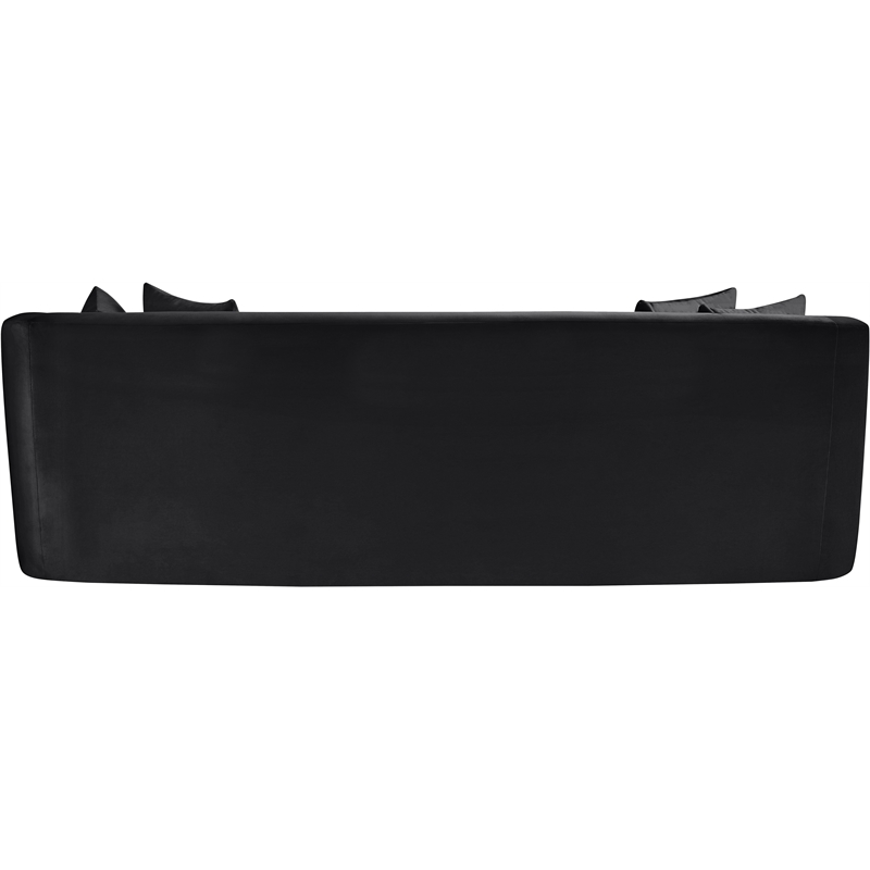 Bowery Hill Contemporary Solid Wood Frame Black Durable Velvet Sofa