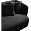 Bowery Hill Contemporary Solid Wood Frame Black Durable Velvet Sofa