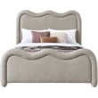 Bowery Hill Contemporary Soft Beige Chenille Fabric Queen Bed