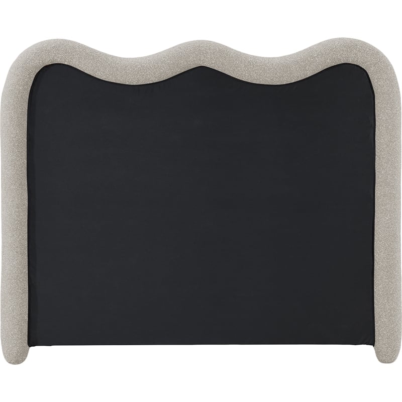Bowery Hill Contemporary Soft Beige Chenille Fabric Queen Bed
