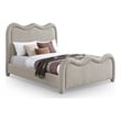 Bowery Hill Contemporary Soft Beige Chenille Fabric Queen Bed