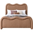 Bowery Hill Contemporary Soft Cognac Chenille Fabric King Bed