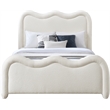 Bowery Hill Contemporary Soft Cream Chenille Fabric Queen Bed