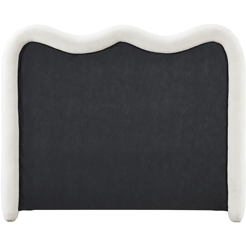 Bowery Hill Contemporary Soft Cream Chenille Fabric Queen Bed