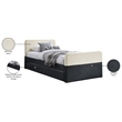 Bowery Hill Contemporary Black Velvet Twin Trundle/Storage Bed