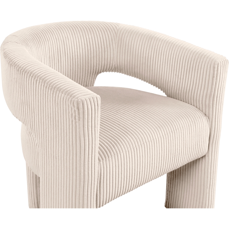 Bowery Hill Contemporary Beige Microsuede Corduroy Accent/Dining Chair