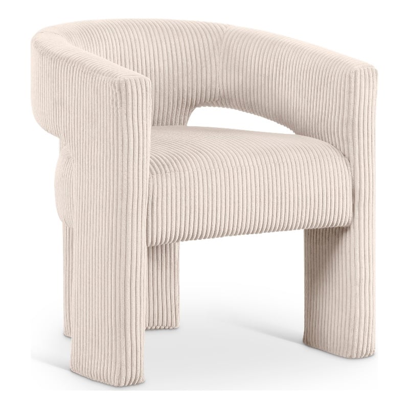 Bowery Hill Contemporary Beige Microsuede Corduroy Accent/Dining Chair
