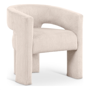 Bowery Hill Contemporary Beige Microsuede Corduroy Accent/Dining Chair