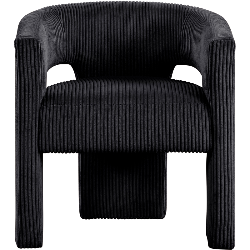 Bowery Hill Contemporary Black Microsuede Corduroy Accent/Dining Chair
