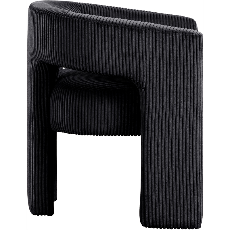 Bowery Hill Contemporary Black Microsuede Corduroy Accent/Dining Chair