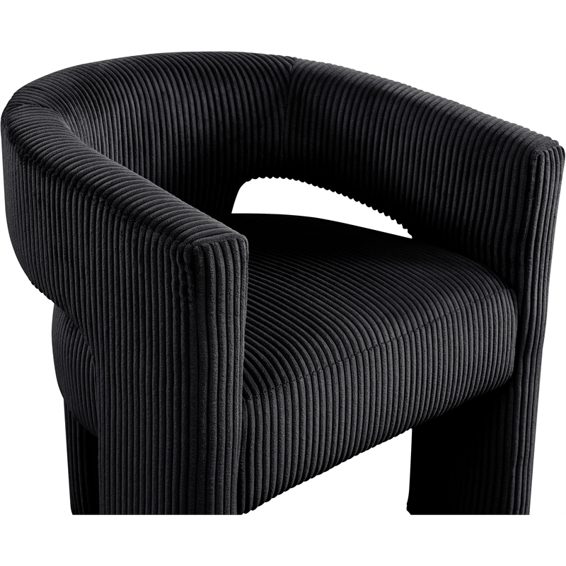 Bowery Hill Contemporary Black Microsuede Corduroy Accent/Dining Chair