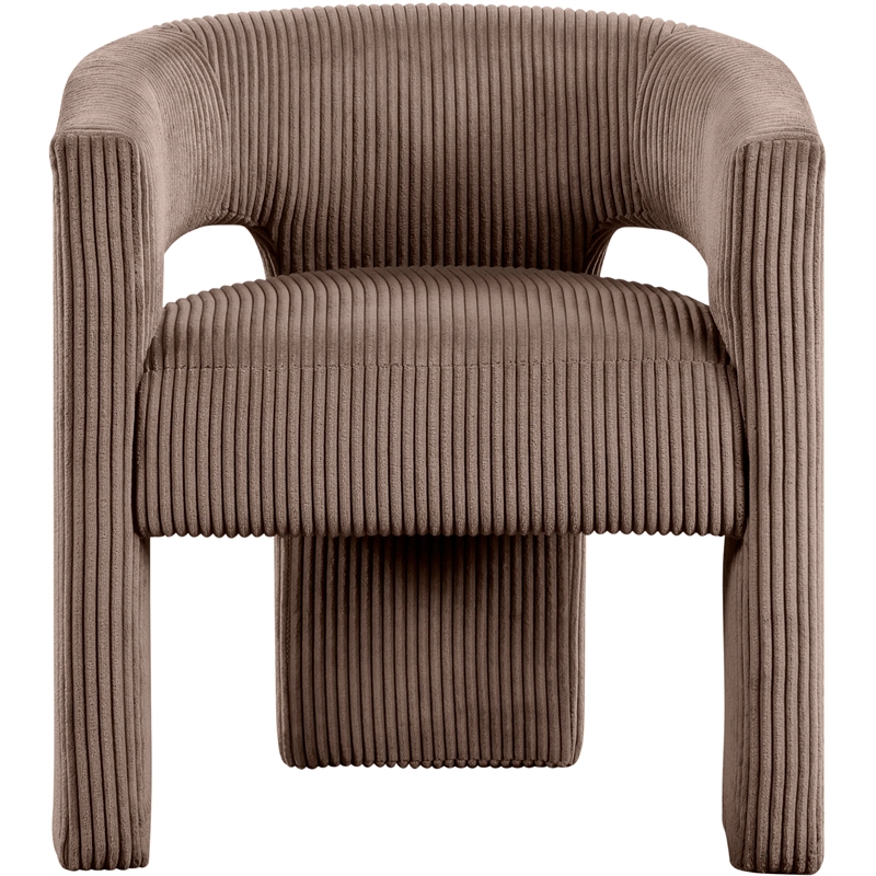 Bowery Hill Contemporary Brown Microsuede Corduroy Accent/Dining Chair
