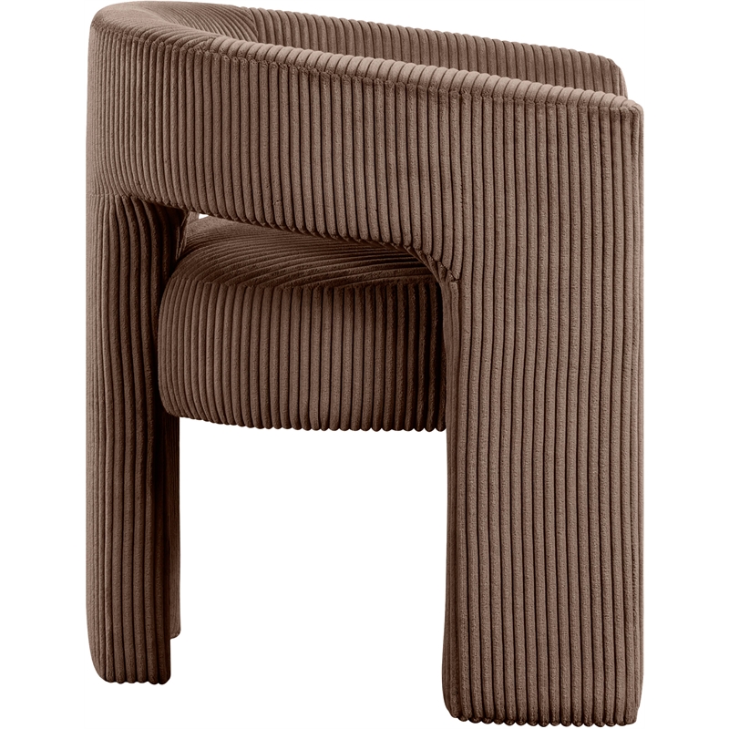 Bowery Hill Contemporary Brown Microsuede Corduroy Accent/Dining Chair