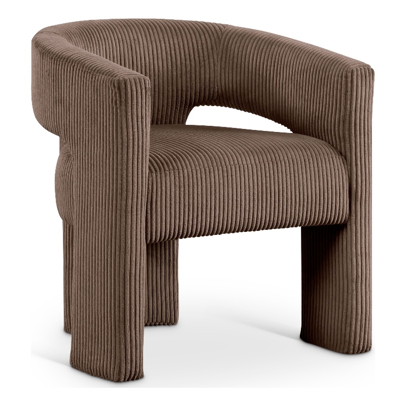 Bowery Hill Contemporary Brown Microsuede Corduroy Accent/Dining Chair