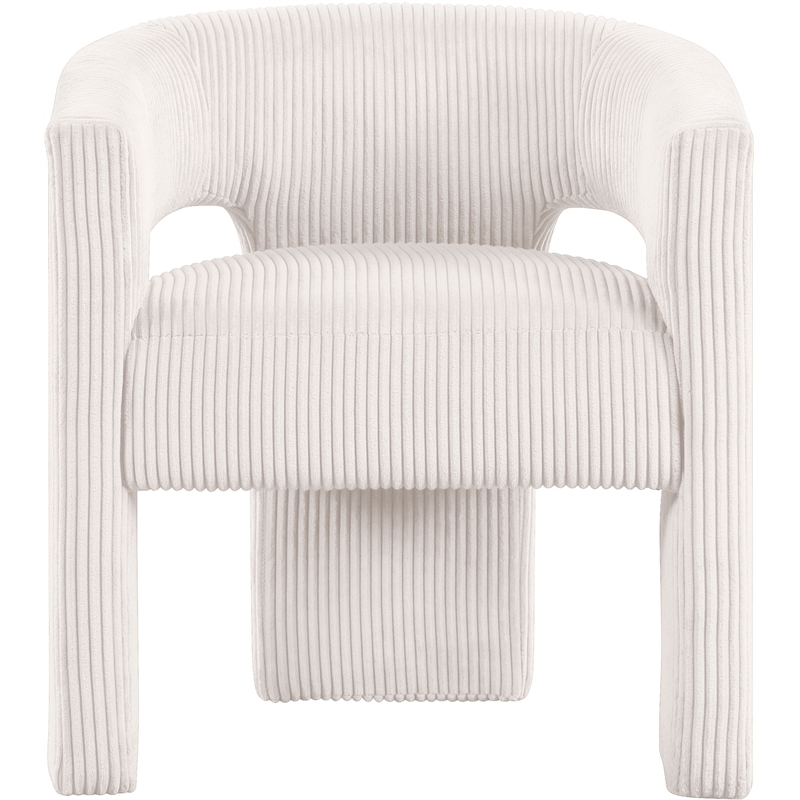 Bowery Hill Contemporary Cream Microsuede Corduroy Accent/Dining Chair