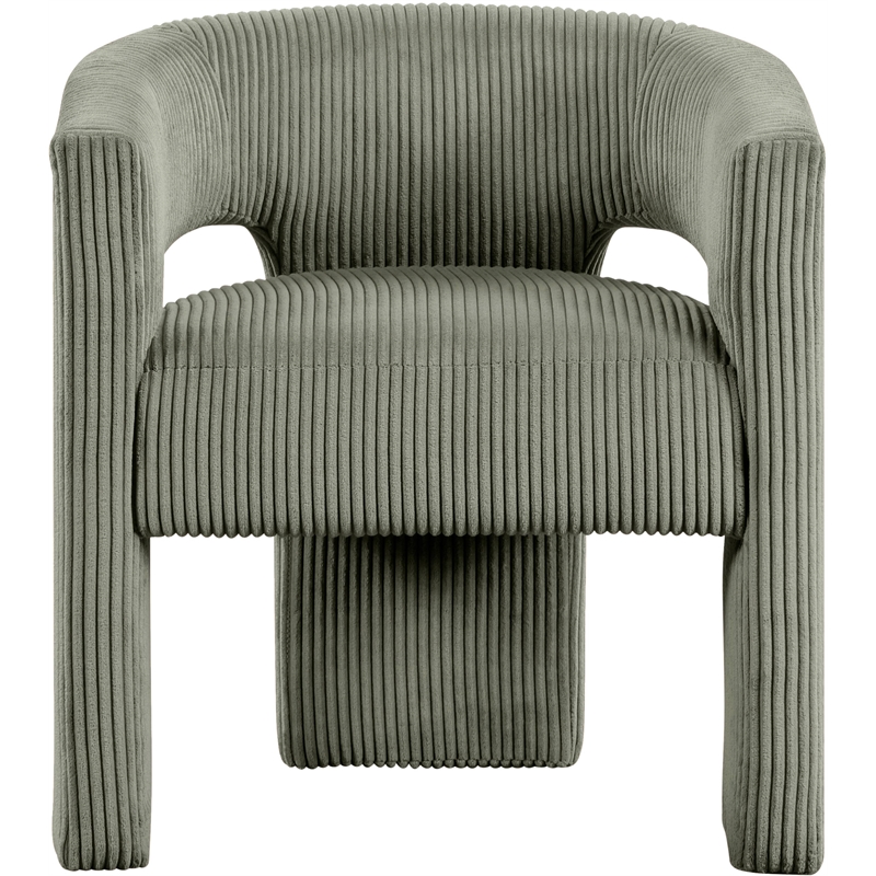 Bowery Hill Contemporary Green Microsuede Corduroy Accent/Dining Chair