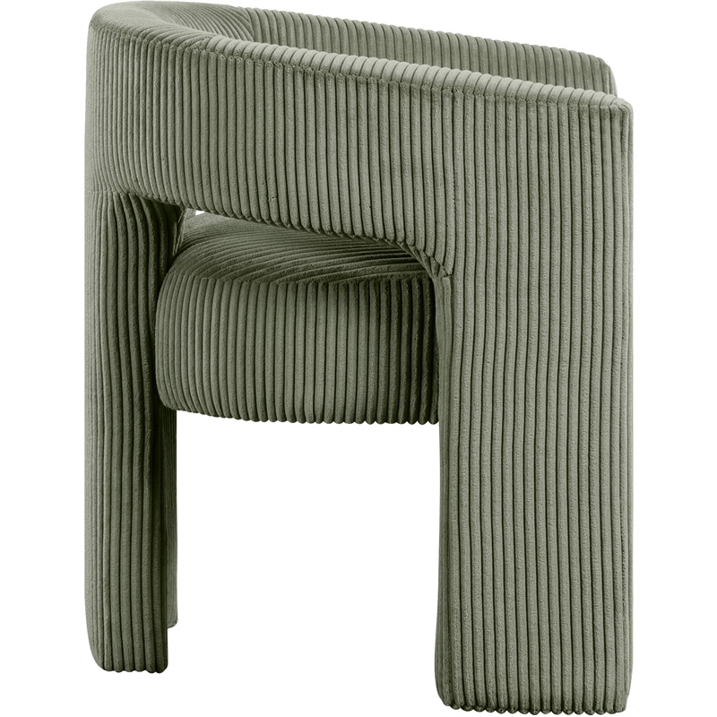 Bowery Hill Contemporary Green Microsuede Corduroy Accent/Dining Chair