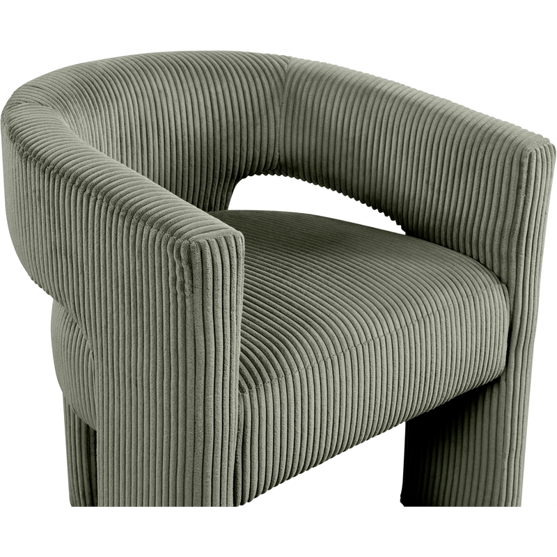 Bowery Hill Contemporary Green Microsuede Corduroy Accent/Dining Chair