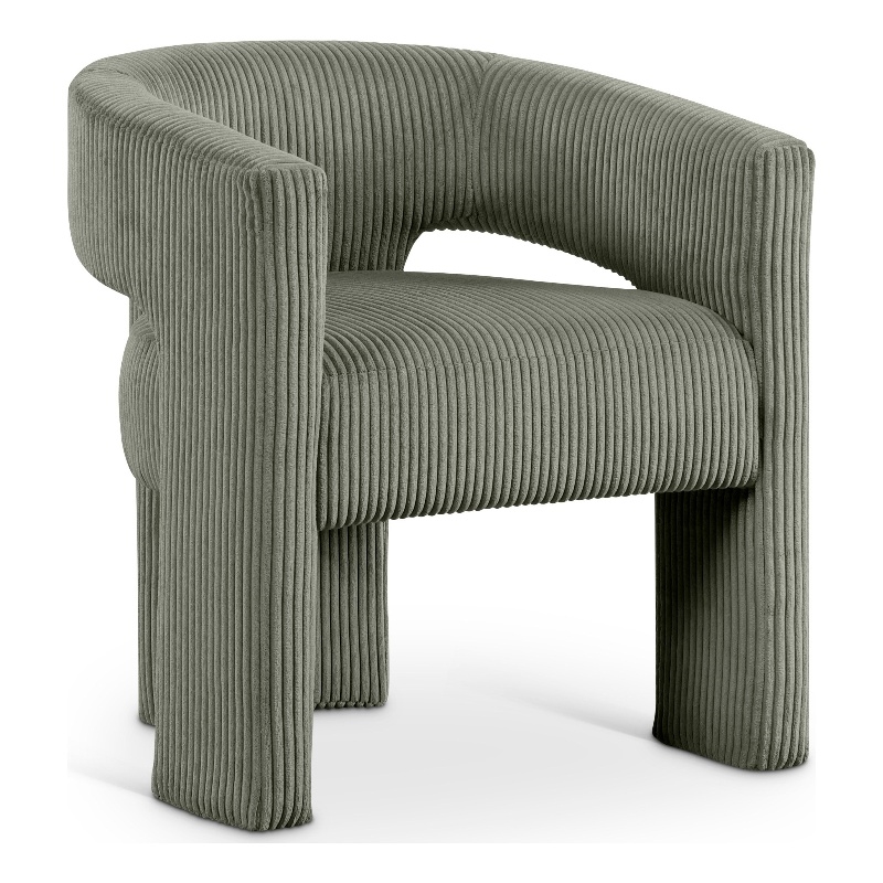 Bowery Hill Contemporary Green Microsuede Corduroy Accent/Dining Chair