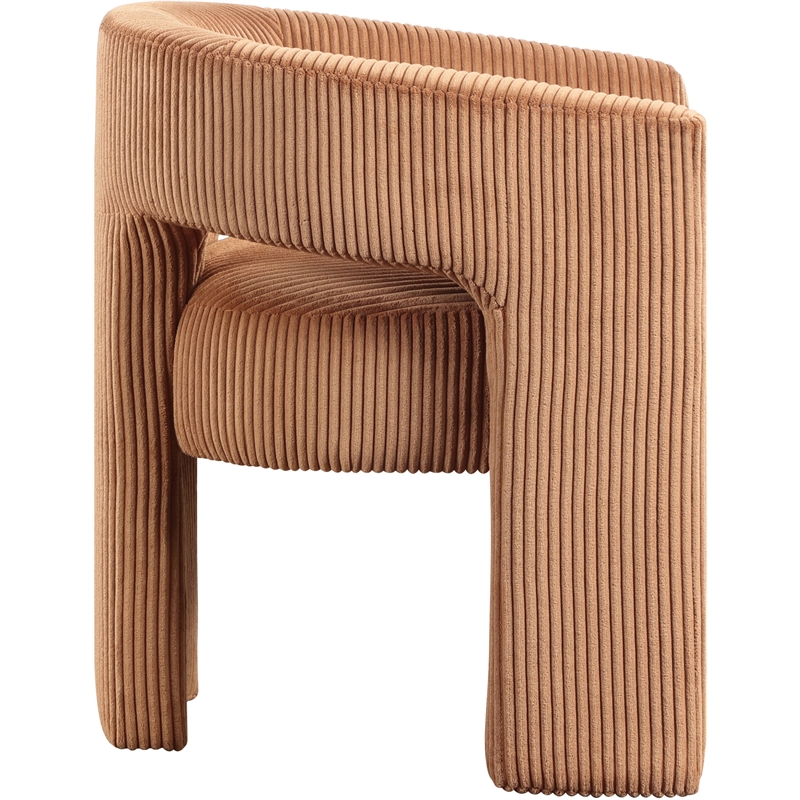 Bowery Hill Contemporary Saddle Microsuede Corduroy Accent/Dining Chair