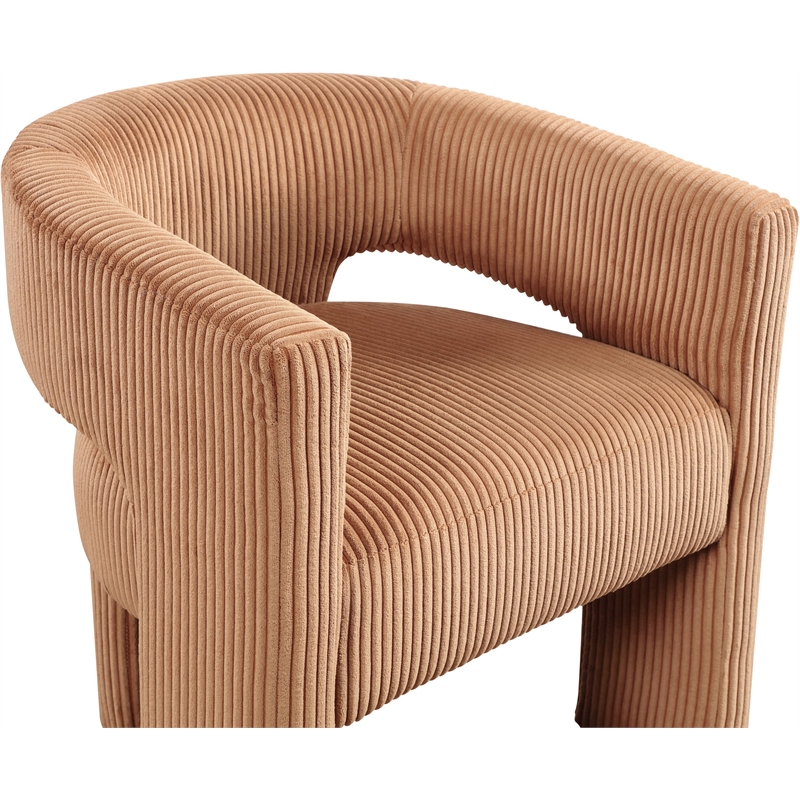 Bowery Hill Contemporary Saddle Microsuede Corduroy Accent/Dining Chair