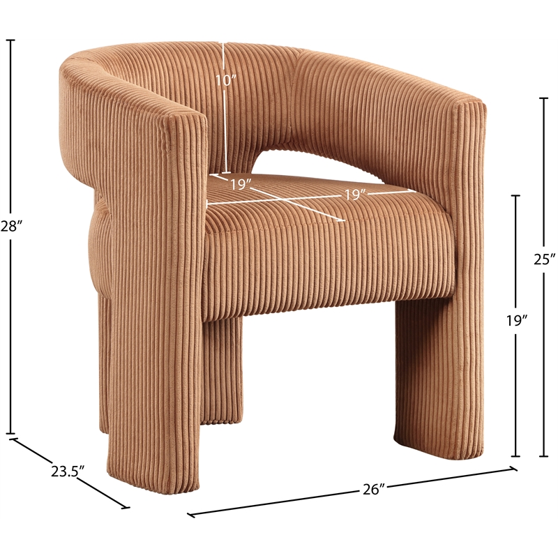 Bowery Hill Contemporary Saddle Microsuede Corduroy Accent/Dining Chair