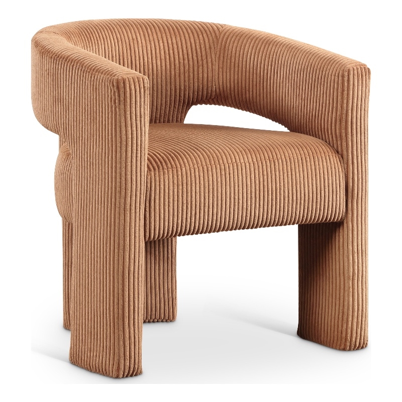 Bowery Hill Contemporary Saddle Microsuede Corduroy Accent/Dining Chair