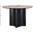 Bowery Hill Contemporary Black Oak Veneer And Sintered Stone Dining Table