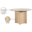 Bowery Hill Contemporary Natural Oak Veneer And Sintered Stone Dining Table