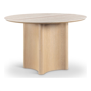 Bowery Hill Contemporary Natural Oak Veneer And Sintered Stone Dining Table
