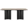 Bowery Hill Contemporary Black Oak Veneer And Sintered Stone Dining Table