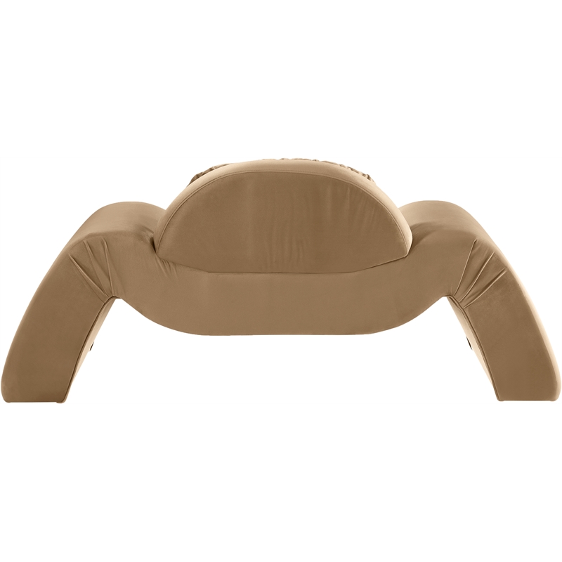 Bowery Hill Contemporary Solid Wood Inner Frame Beige Durable Velvet Chair